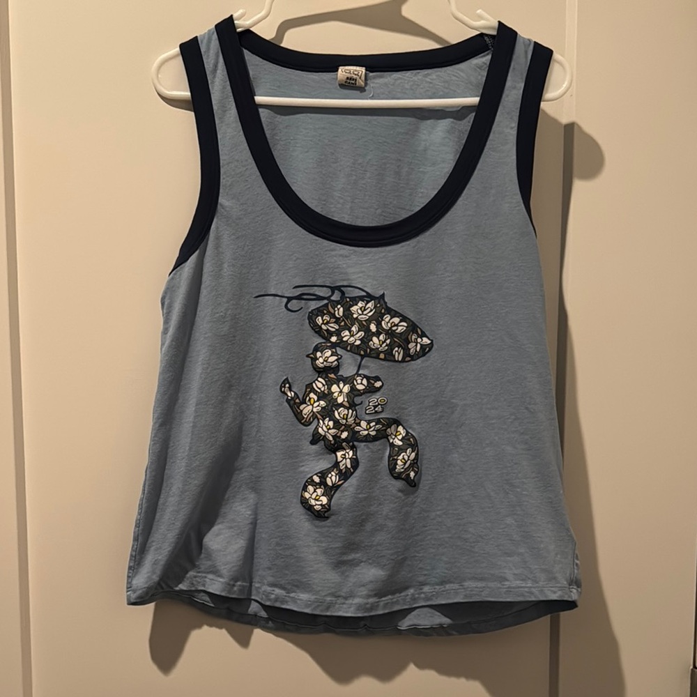 2024 New Orleans Jazz Fest Blue Tank Top with Floral Graphic